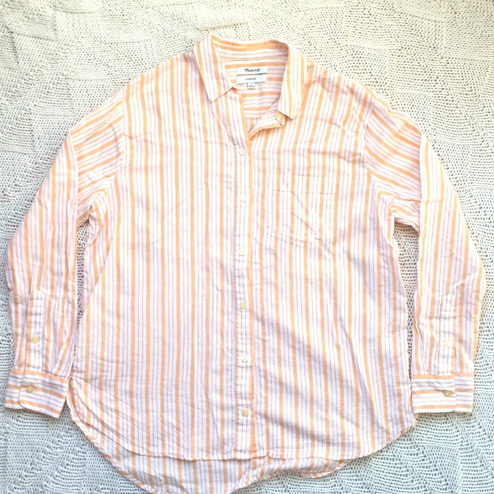Madewell Oversized Ex-Boyfriend Glenn Stripe Shirt - Picture 2 of 16
